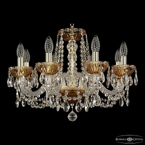 Подвесная люстра Bohemia Ivele Crystal 5402 золото арт. 5402/8/195 G Amber/M-1G