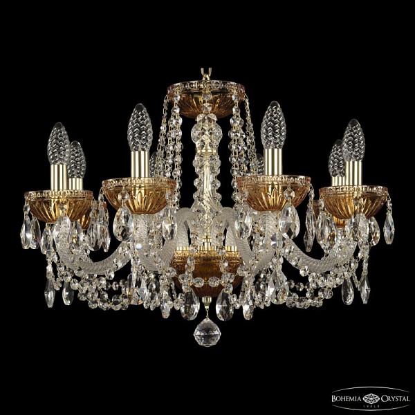 Подвесная люстра Bohemia Ivele Crystal 5402 золото арт. 5402/8/195 G Amber/M-1G