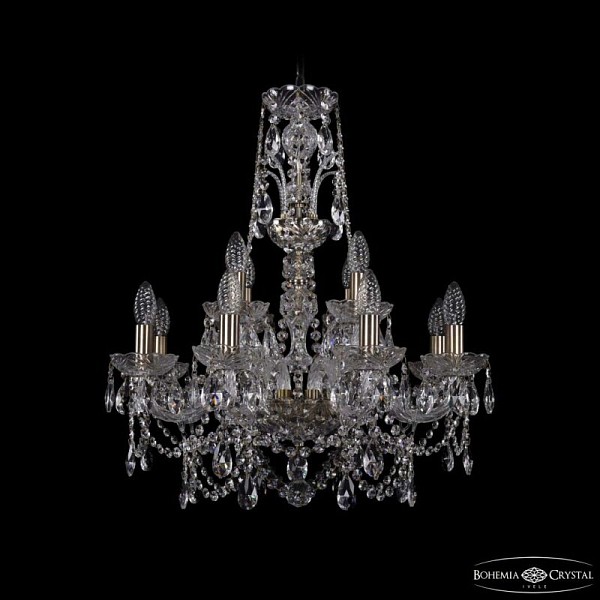 Подвесная люстра Bohemia Ivele Crystal 1411 золото арт. 1411/8+4/195/XL-65 Pa
