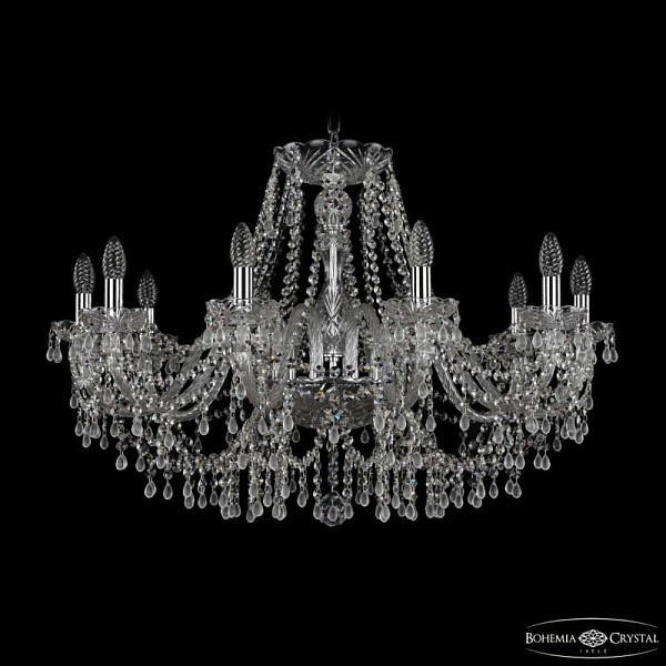 Подвесная люстра Bohemia Ivele Crystal 1410 никель арт. 1410/10/300 Ni V0300