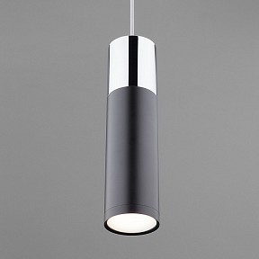 Подвесной светильник Eurosvet Double Topper металл арт. 50135/1 LED хром/черный 12W