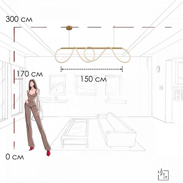 Подвесной светильник Loft it Thread бронза арт. 10388P/B Brass