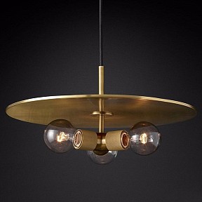 Подвесной светильник Imperiumloft Rh Utilitaire Disk Triple Pendant латунь арт. 40.2339