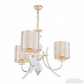 Подвесная люстра Arte Milano Florentia-6067 белый арт. 306067/3 Wh/Gd