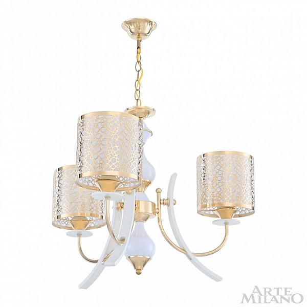 Подвесная люстра Arte Milano Florentia-6067 белый арт. 306067/3 Wh/Gd