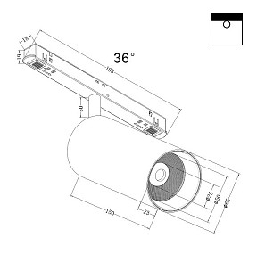Светильник на штанге Maytoni Focus LED черный арт. TR032-4-20W3K-M-DS-B