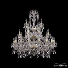Подвесная люстра Bohemia Ivele Crystal 1411 золото арт. 1411/16+8+4/300/3d G