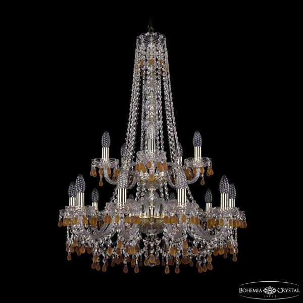 Подвесная люстра Bohemia Ivele Crystal 1410 золото арт. 1410/10+5/240/h-91/2d G V1003