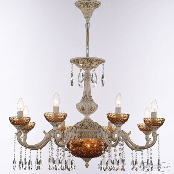Подвесная люстра Bohemia Ivele Crystal AL7801 белый арт. AL78101P/8/250 A WMG P Amber/M-1F