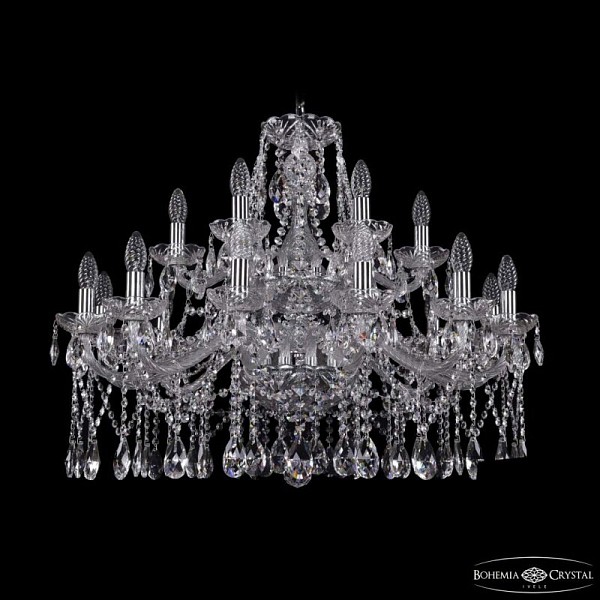 Подвесная люстра Bohemia Ivele Crystal 1413 никель арт. 1413/12+6/300/2d Ni