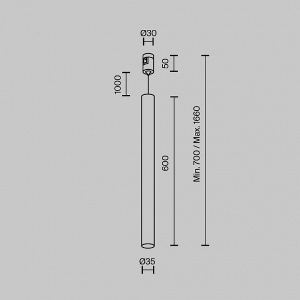 Подвесной светильник Maytoni Technical Focus Led металл арт. TR156-1-5W4K-PT