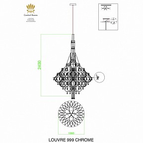 Подвесная люстра iLamp LOUVRE хром арт. 999 CR