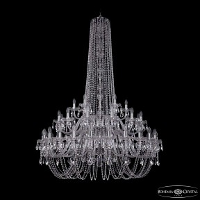 Подвесная люстра Bohemia Ivele Crystal 1402 никель арт. 1402/24+12+6/460/h-176/2d Ni
