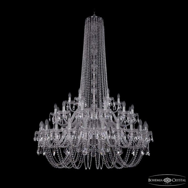 Подвесная люстра Bohemia Ivele Crystal 1402 никель арт. 1402/24+12+6/460/h-176/2d Ni
