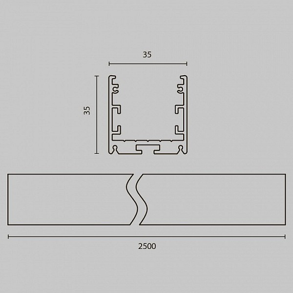 Профиль Maytoni Led strip черный арт. ALM-3535R-B-D-2.5M
