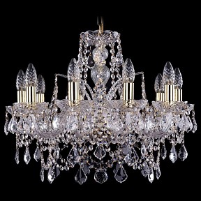 Подвесная люстра Bohemia Ivele Crystal 1411 золото арт. 1411/10/195/G/Leafs