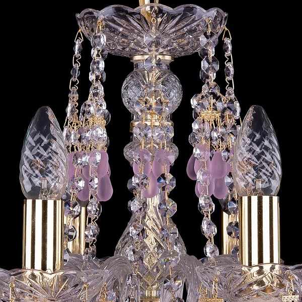 Подвесная люстра Bohemia Ivele Crystal 1410 золото арт. 1410/8/160/G/V7010