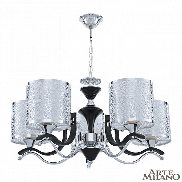 Подвесная люстра Arte Milano Florentia-6787 никель арт. 306787/5 Bk/Ni