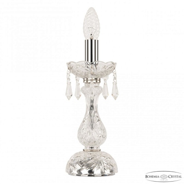 Настольная лампа декоративная Bohemia Ivele Crystal 104 никель арт. 104L/1-27 Ni