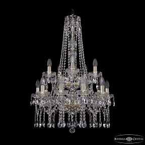 Подвесная люстра Bohemia Ivele Crystal 1413 золото арт. 1413/10+5/200/h-87/2d G