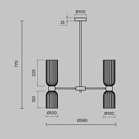 Люстра на штанге Maytoni Antic желтый арт. MOD302PL-10GR