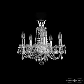 Подвесная люстра Bohemia Ivele Crystal 1402 никель арт. 1402/5/141 Ni Leafs Tube