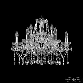 Подвесная люстра Bohemia Ivele Crystal 1413 никель арт. 1413/6+3/200 Ni