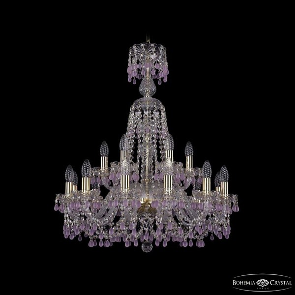 Подвесная люстра Bohemia Ivele Crystal 1410 золото арт. 1410/12+6/240/XL-80 G V7010