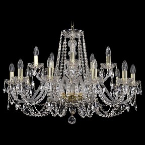 Подвесная люстра Bohemia Ivele Crystal 1402 золото арт. 1402/10+5/300/G