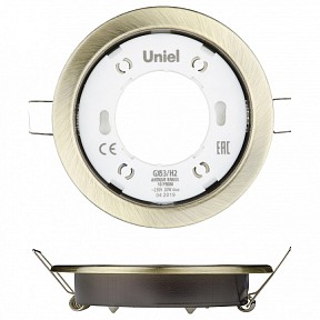 Встраиваемый светильник Uniel GX53-H2 бронза арт. UL-00005056