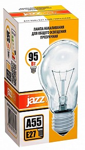 Лампа накаливания Jazzway   арт. A55 240V 95W E27 clear