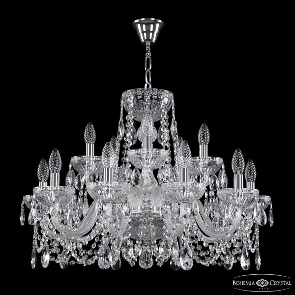 Подвесная люстра Bohemia Ivele Crystal 5402 никель арт. 5402/10+5/240 Ni Clear/M-1G
