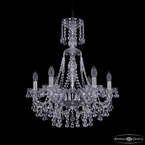 Подвесная люстра Bohemia Ivele Crystal 1409 никель арт. 1409/6/195/XL-68 Ni