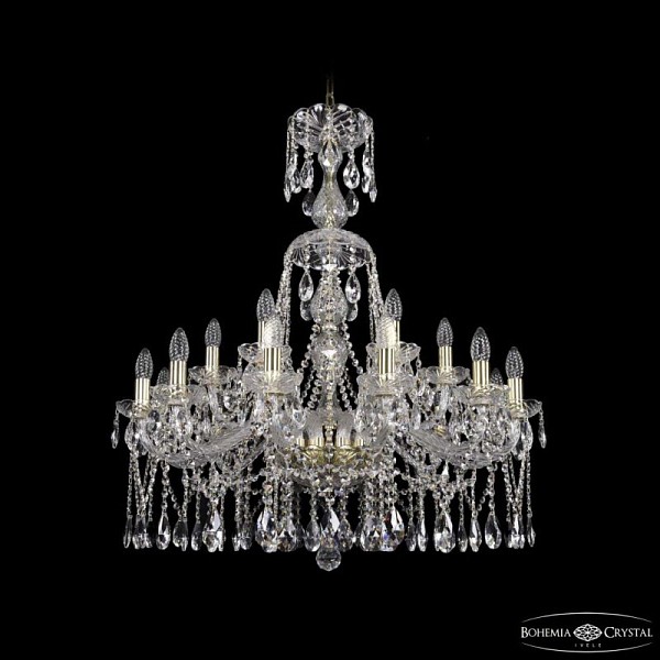Подвесная люстра Bohemia Ivele Crystal 1413 золото арт. 1413/12+6/300/XL-95 G