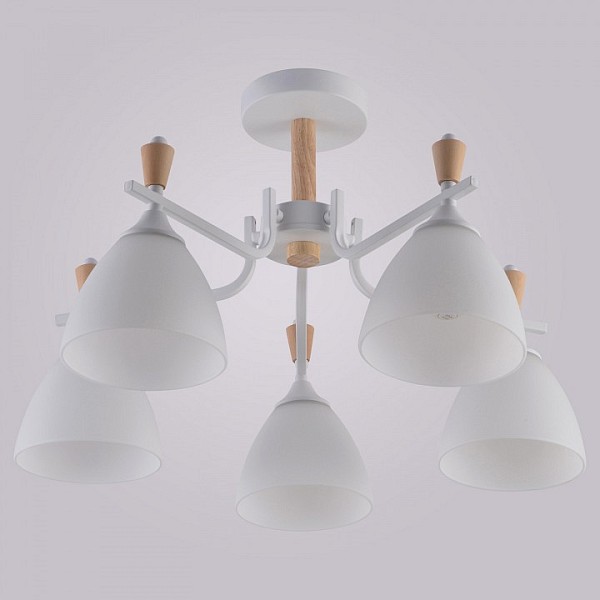 Люстра на штанге Reluce 01622 белый арт. 01622-0.3-05 WH+WOOD