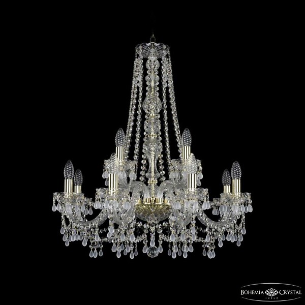 Подвесная люстра Bohemia Ivele Crystal 1410 золото арт. 1410/8+4/240/h-74 G V0300