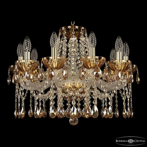 Подвесная люстра Bohemia Ivele Crystal 5413 золото арт. 5413/10/200 G Amber/M-1H K721