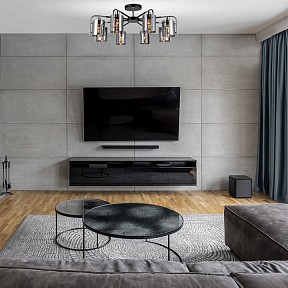 Люстра на штанге Escada Elegant черный арт. 671/8P Chrome