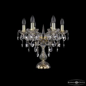 Настольная лампа декоративная Bohemia Ivele Crystal 1415 золото арт. 1415L/6/141-39 G