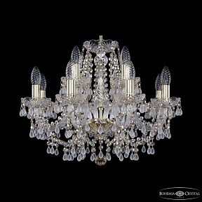 Подвесная люстра Bohemia Ivele Crystal 1410 золото арт. 1410/8+4/195 G V0300 R801