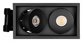 Встраиваемый светильник Arlight CL-SIMPLE-S148x80-2x9W Warm3000 (BK, 45 deg) черный арт. 028151