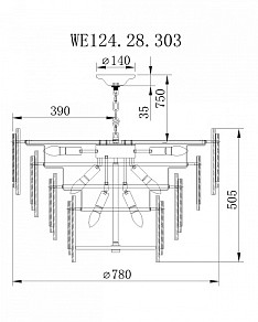Подвесной светильник Wertmark Agati золото арт. WE124.28.303