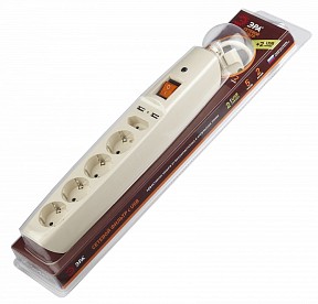 Сетевой фильтр Эра  кремовый арт. SFU-5es-2m-I