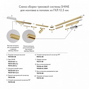 Соединитель для треков Denkirs SHINE HIDE латунь арт. TR5705-SB