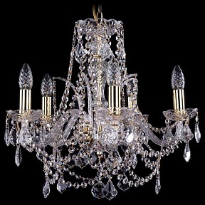 Подвесная люстра Bohemia Ivele Crystal 1411 золото арт. 1411/5/160/G/Leafs