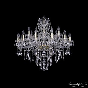 Подвесная люстра Bohemia Ivele Crystal 1415 золото арт. 1415/12+6/300 G