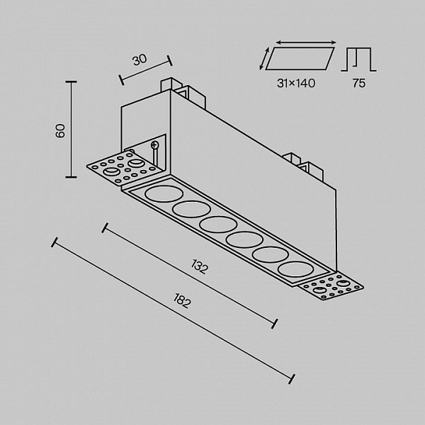 Встраиваемый светильник Maytoni Technical Points белый арт. DL065-12W3-6K-TRS-W
