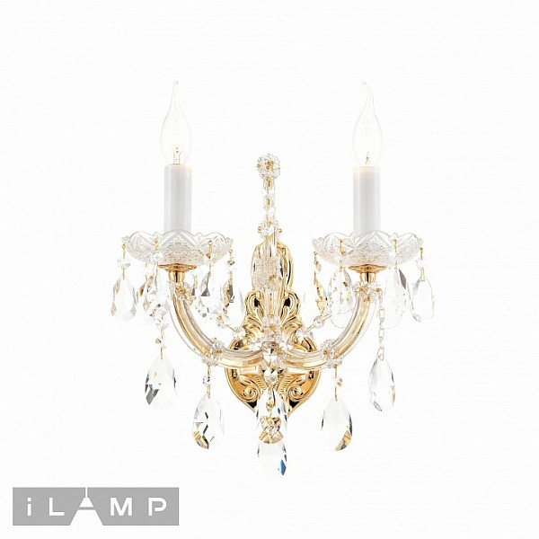 Бра iLamp Diamond золото арт. W6071-2 GD+CL