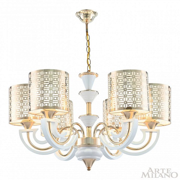 Подвесная люстра Arte Milano Florentia-8857 белый арт. 308857/6 Wh/Gd