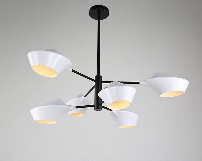 Люстра на штанге LUMINA DECO Romina черный арт. LDP 6037-6 WT+BK